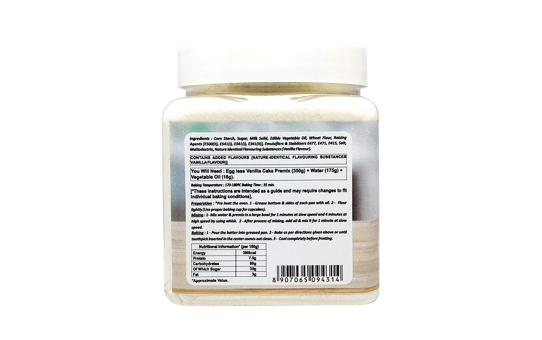 Puramio Eggless Vanilla Cake Premix    Plastic Jar  350 grams